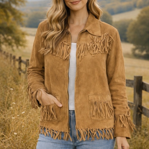 Jackets & Blazers - Vintage Handmade Suede Fringe Jacket – Women’s Small